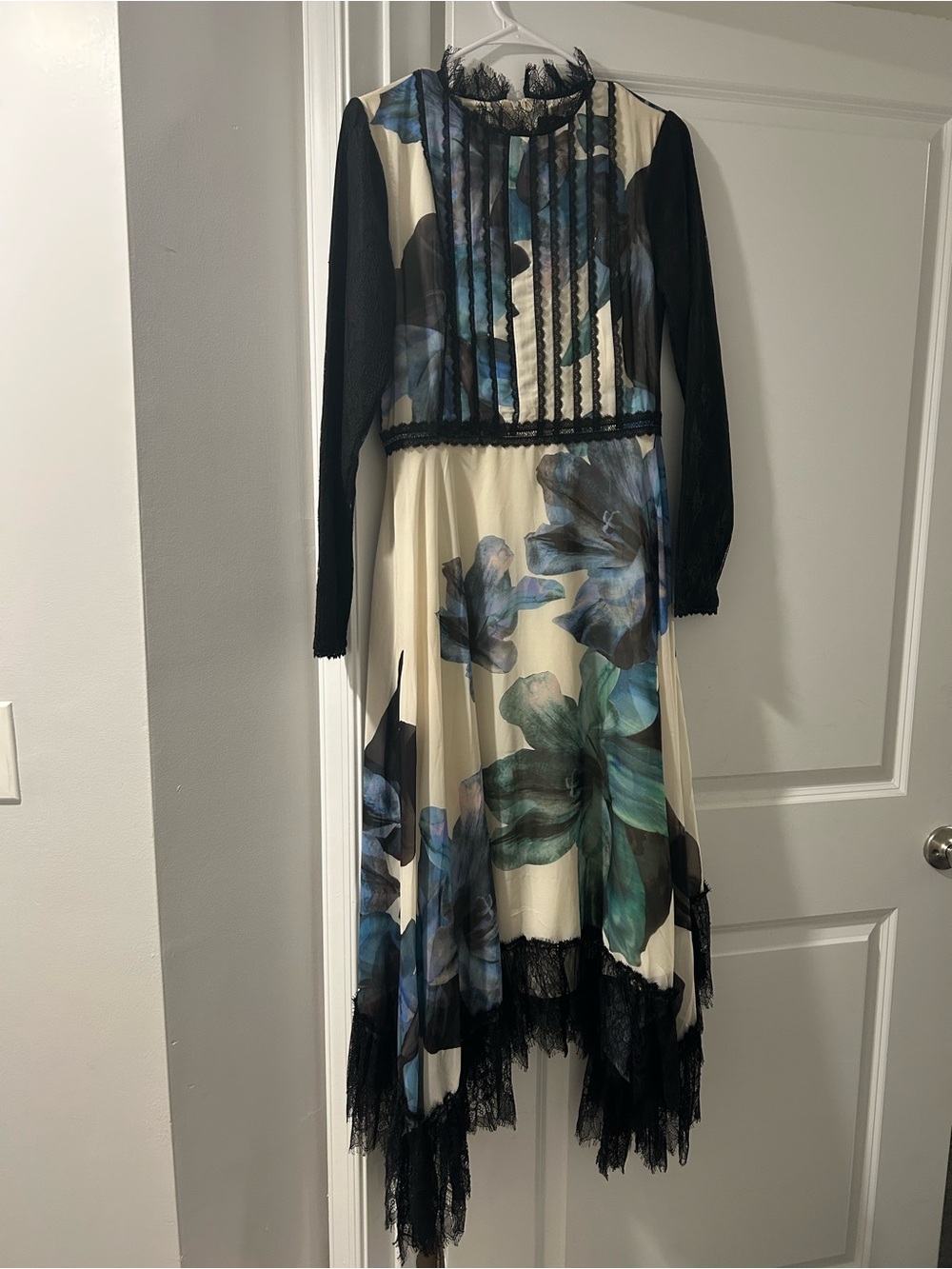 Legally Red floral midi handkerchief cut dress